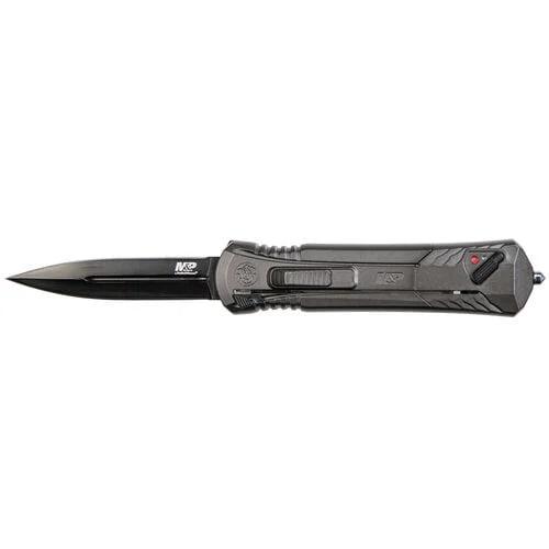 Smith & Wesson M&P OTF 3.74" Spear Tip Knife Grey Aluminum Handle with Glass Breaker