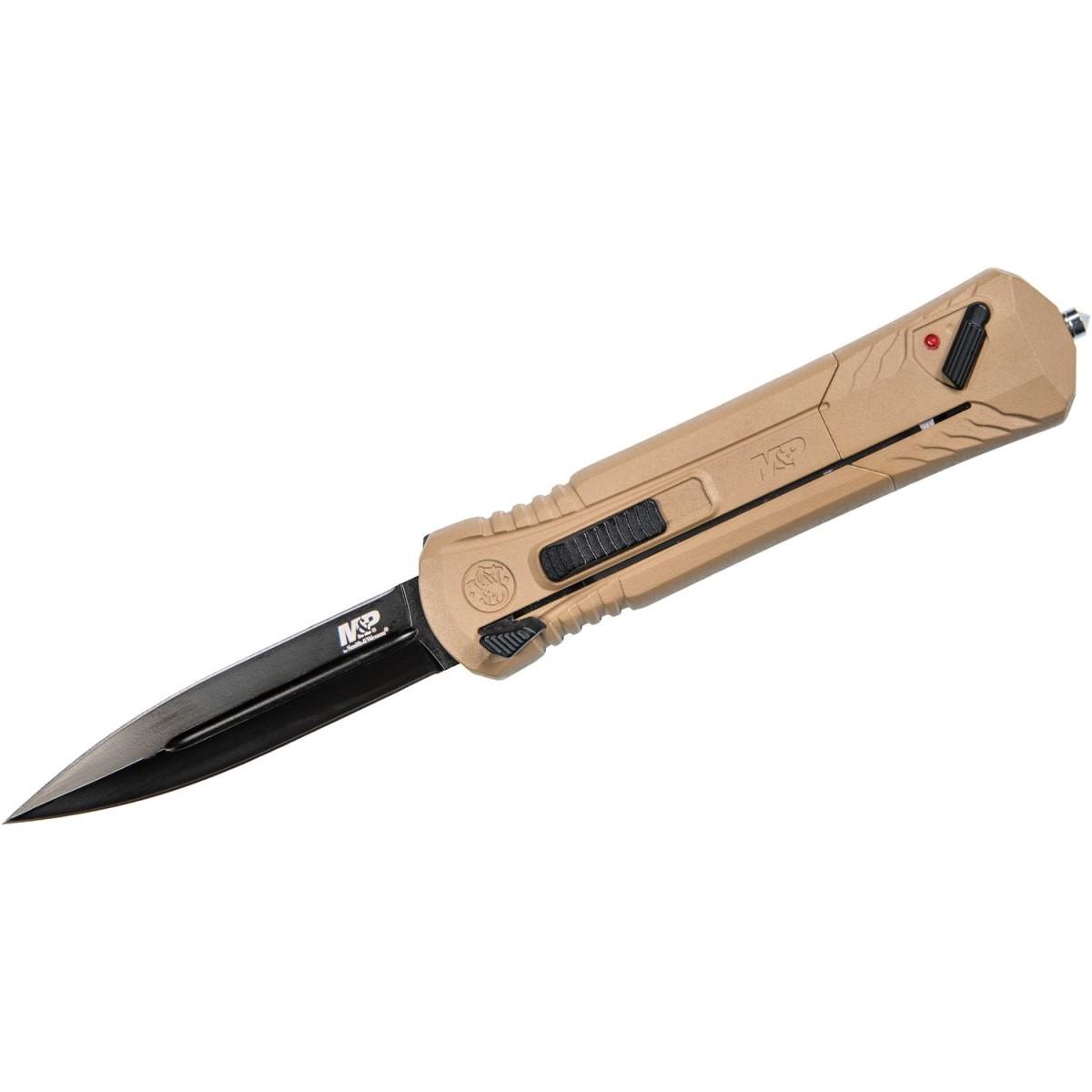 S&W M&P OTF Spear Tip Automatic Knife 3-7/10 Inch Blade FDE Aluminum Handle