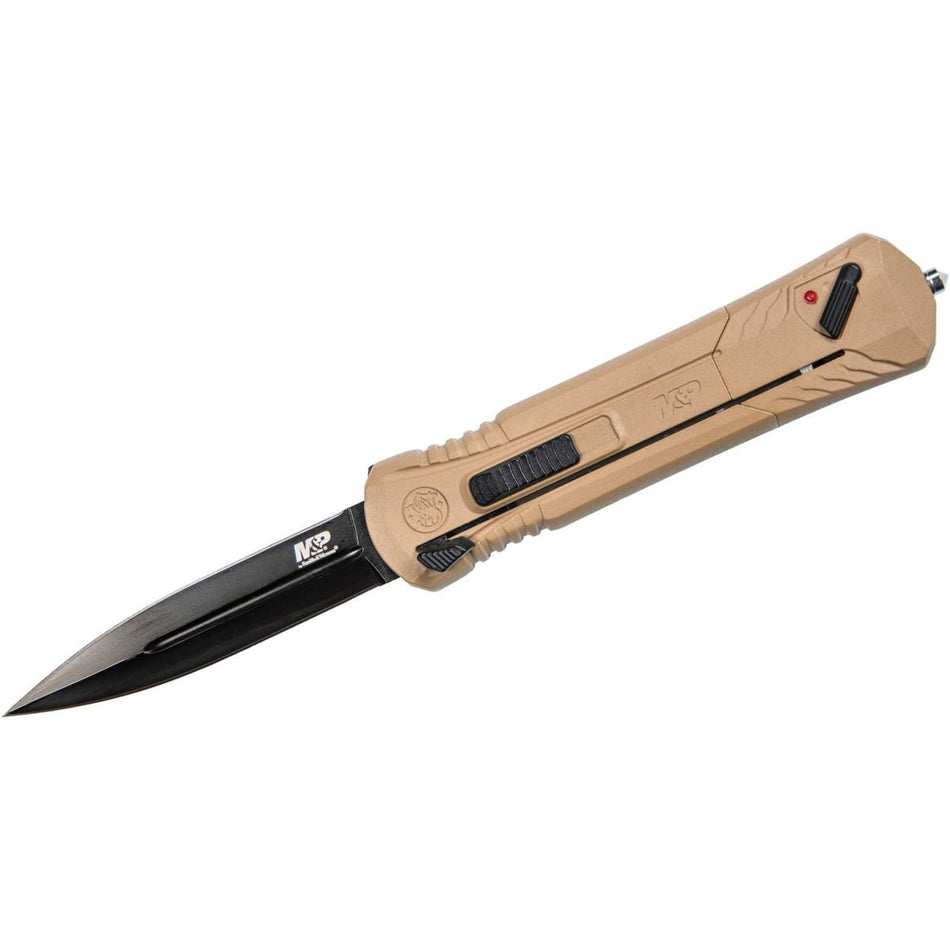 S&W M&P OTF Spear Tip Automatic Knife 3-7/10 Inch Blade FDE Aluminum Handle
