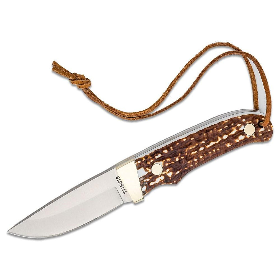 Uncle Henry PH1N Next Gen Fixed Blade Knife Stagalon Handle 3.6" Trailing Point Brown