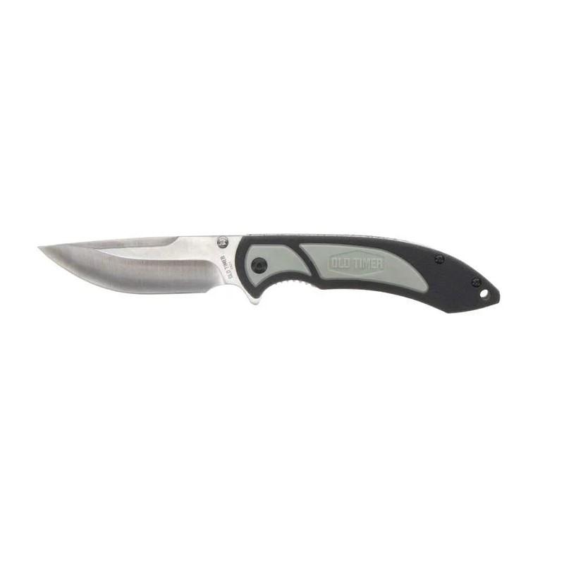 Old Timer Trail Boss Finger Flip Assist Drop Point Folder 3.5" Black Blade