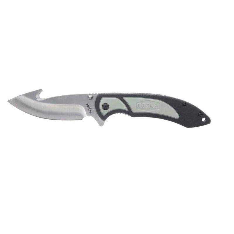 Old Timer Trail Boss Black Gut Hook Folding Knife 3.5" for Hunters