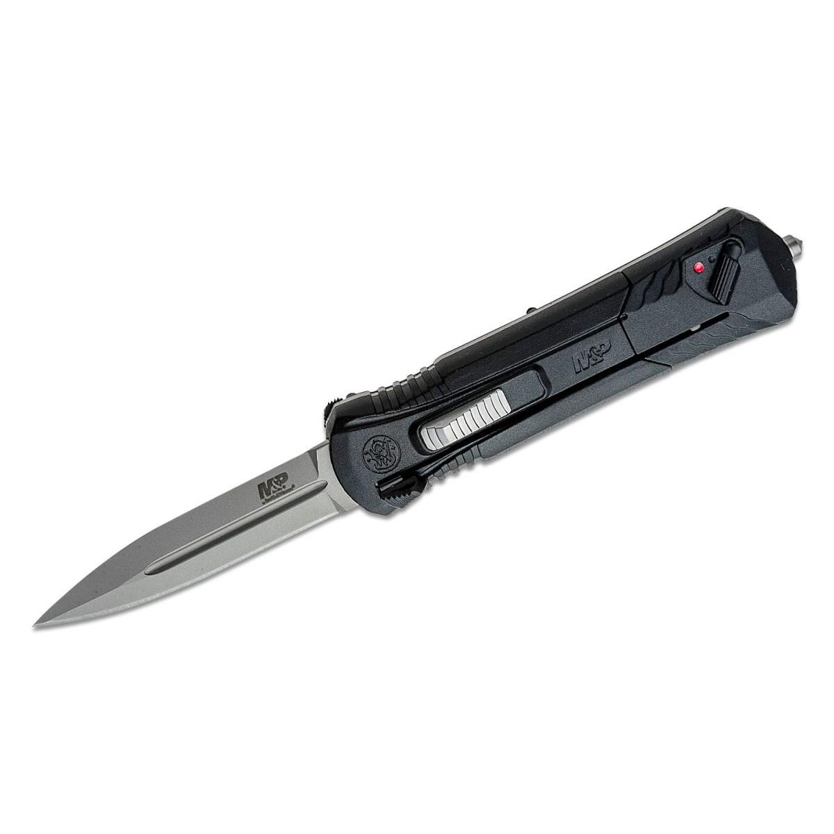 Smith & Wesson MPOTF10 OTF Assisted Spear Point Knife 3.5" Blade Black Bead Blast Finish
