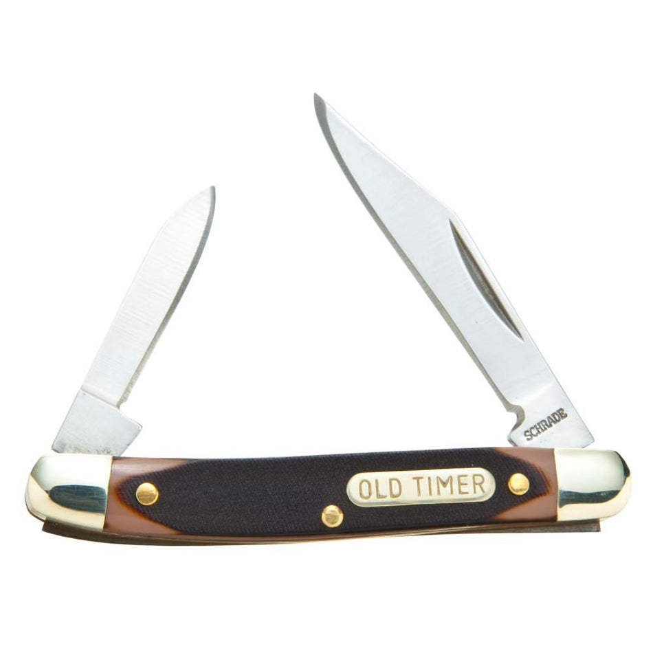 Schrade Old Timer Minuteman Folding Knife 2-3/4" Brown Delrin Handle