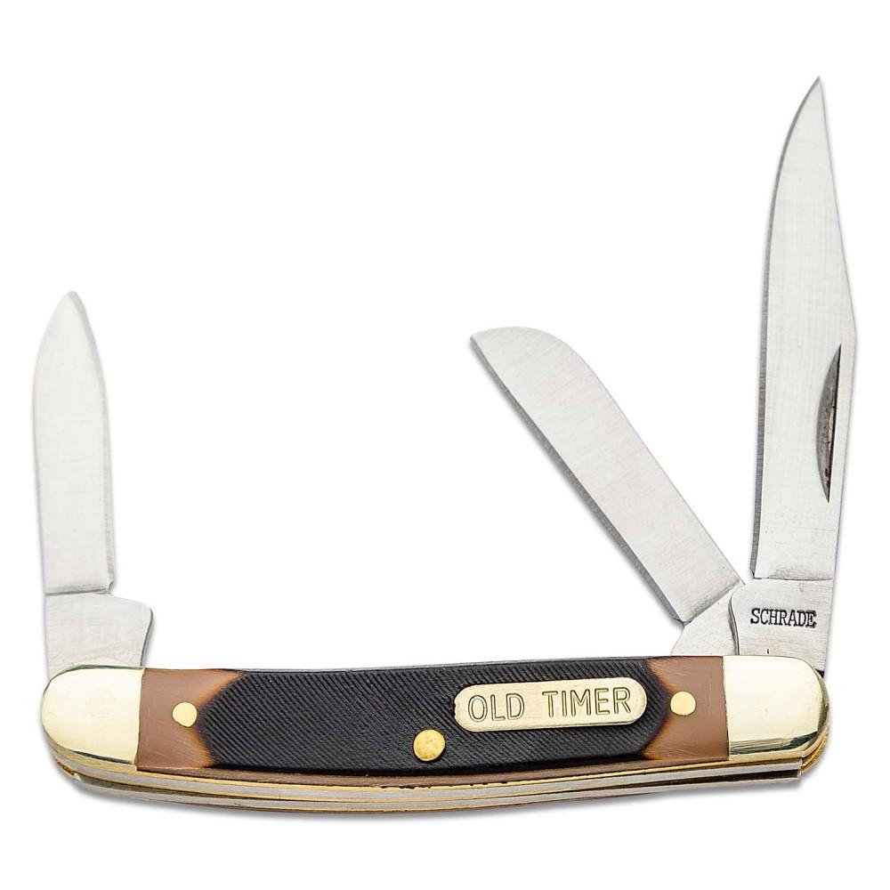 Old Timer Junior Stockman Multi-Blade Folding Knife 2-3/4" Stainless Brown