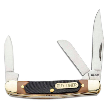 Old Timer Junior Stockman Multi-Blade Folding Knife 2-3/4" Stainless Brown
