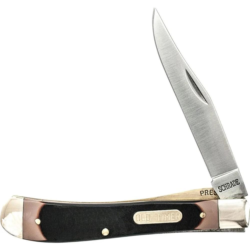 Old Timer Gunstock Trapper Folding Knife 3 7/8" Single Clip Point Blade