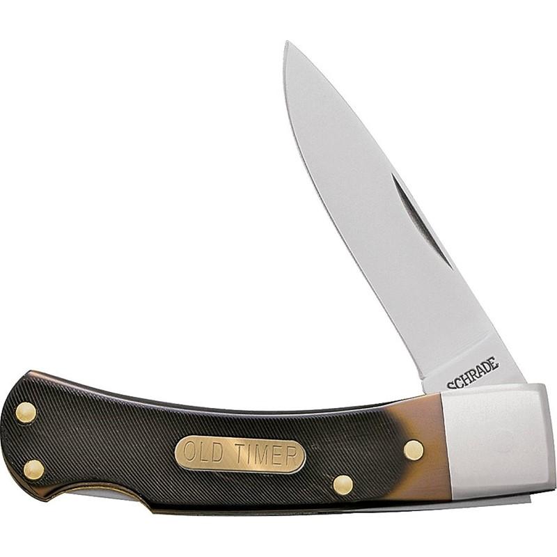 Old Timer Bearhead 3" Blade Black Handle Lockback Folder
