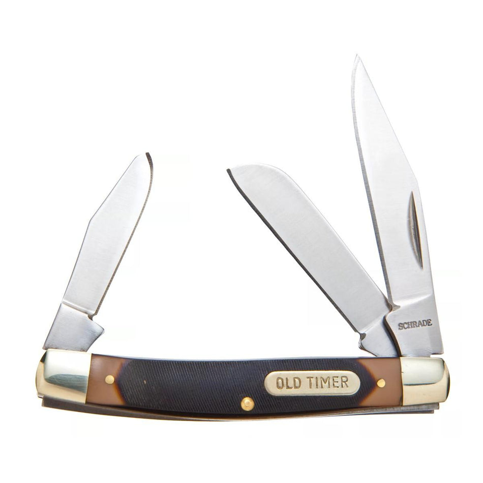 Old Timer Middleman Stainless Steel 3-Blade Pocket Knife 3-5/16 Inch Closed
