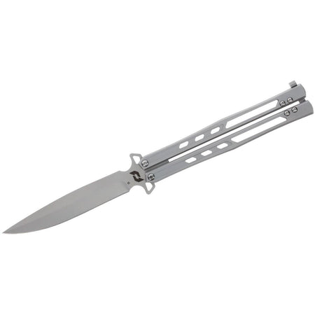 Schrade Alkymest Alpha Class Butterfly Folding Knife 4" Silver Handle