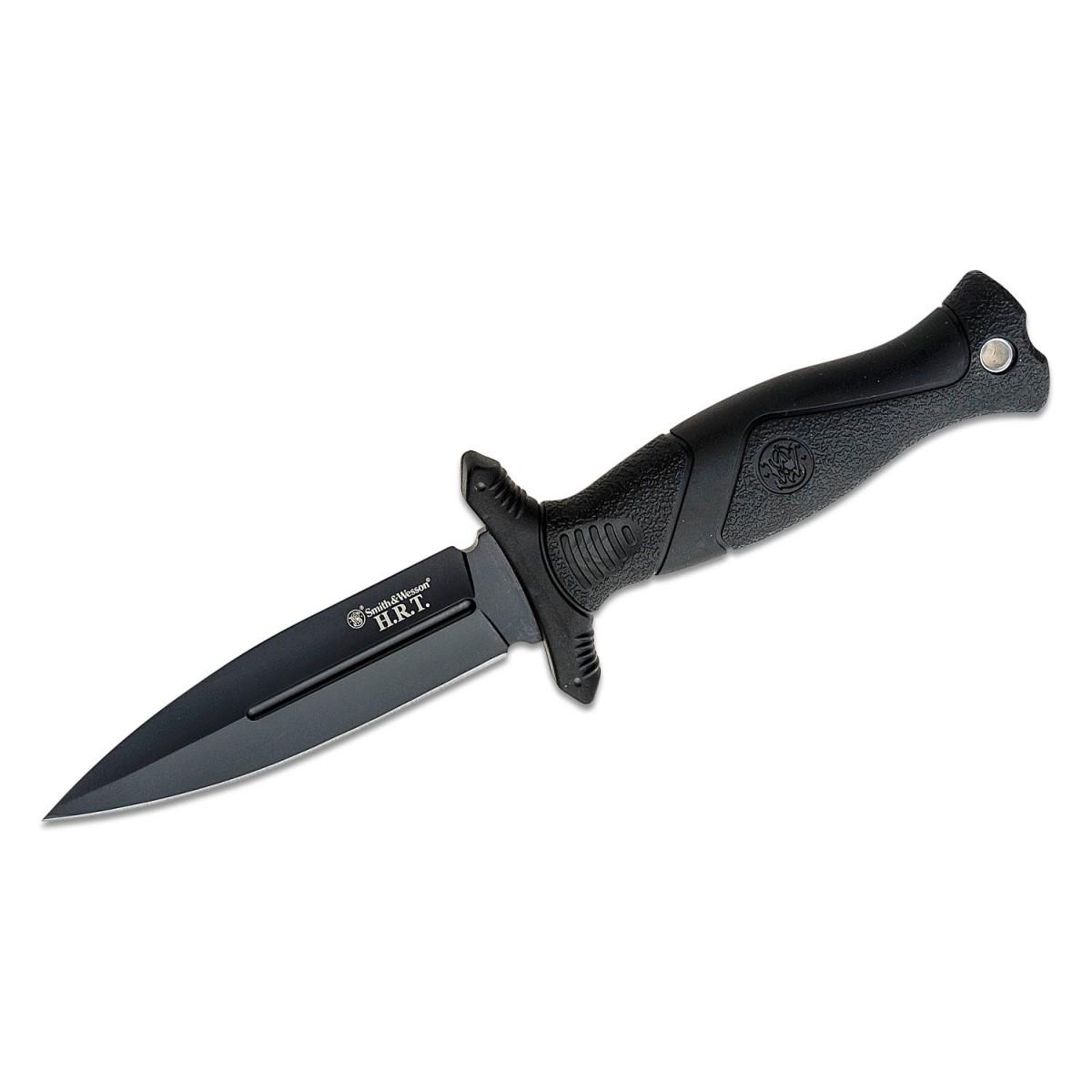 Smith & Wesson HRT Fixed Blade Boot Knife with 4 Inch Black Blade