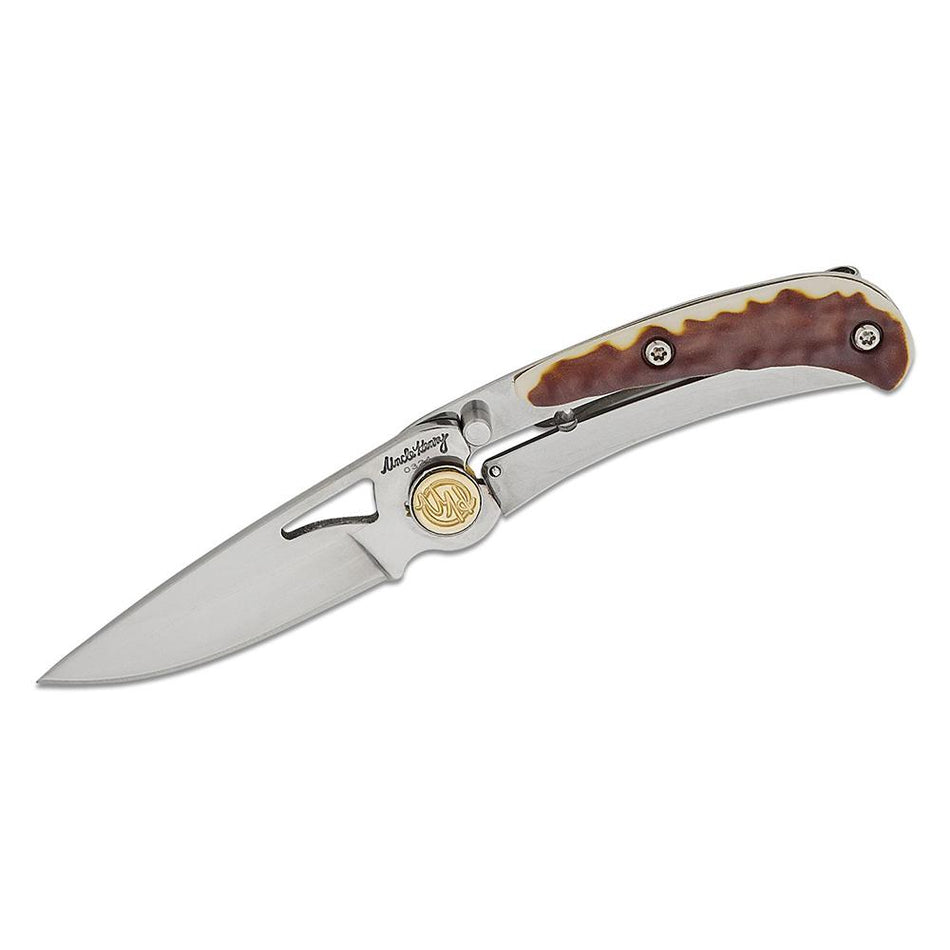Uncle Henry 3UH Next Gen Staglon Handle Drop Point Folding Knife Clamshell