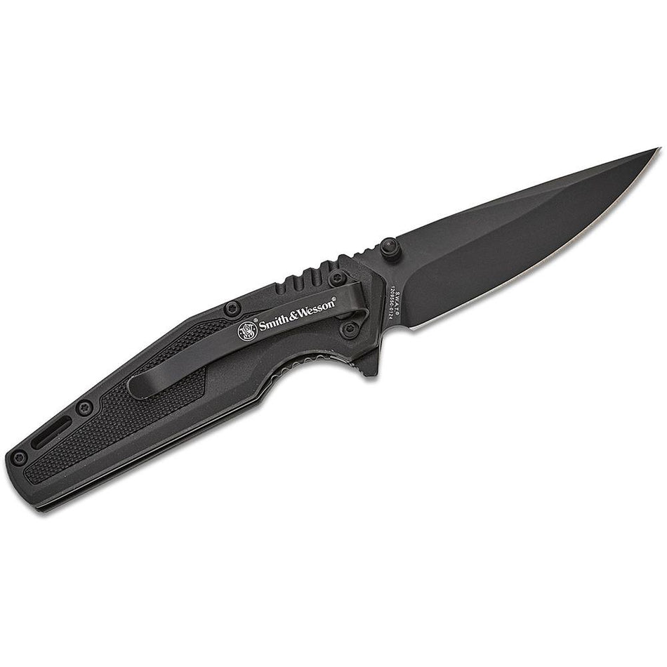 Smith & Wesson SWAT Assisted Folding Tactical Knife 3" Black Drop Point Blade