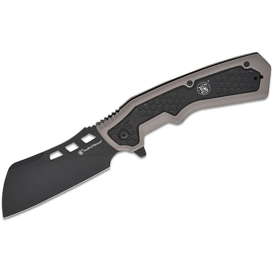 Smith & Wesson Extraction Evasion Assisted Open Cleaver Blade Folding Knife 3.5" Black