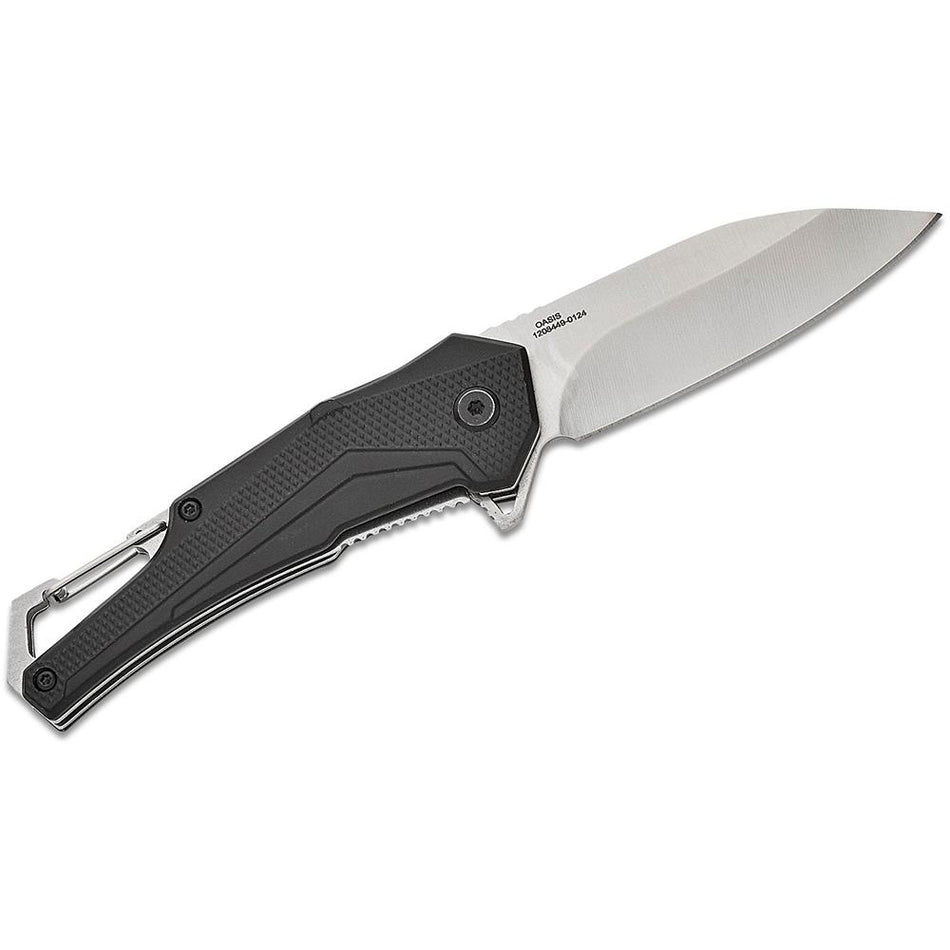 Smith & Wesson Oasis Carabiner Clip Folding Knife 3" Drop Point Black Box