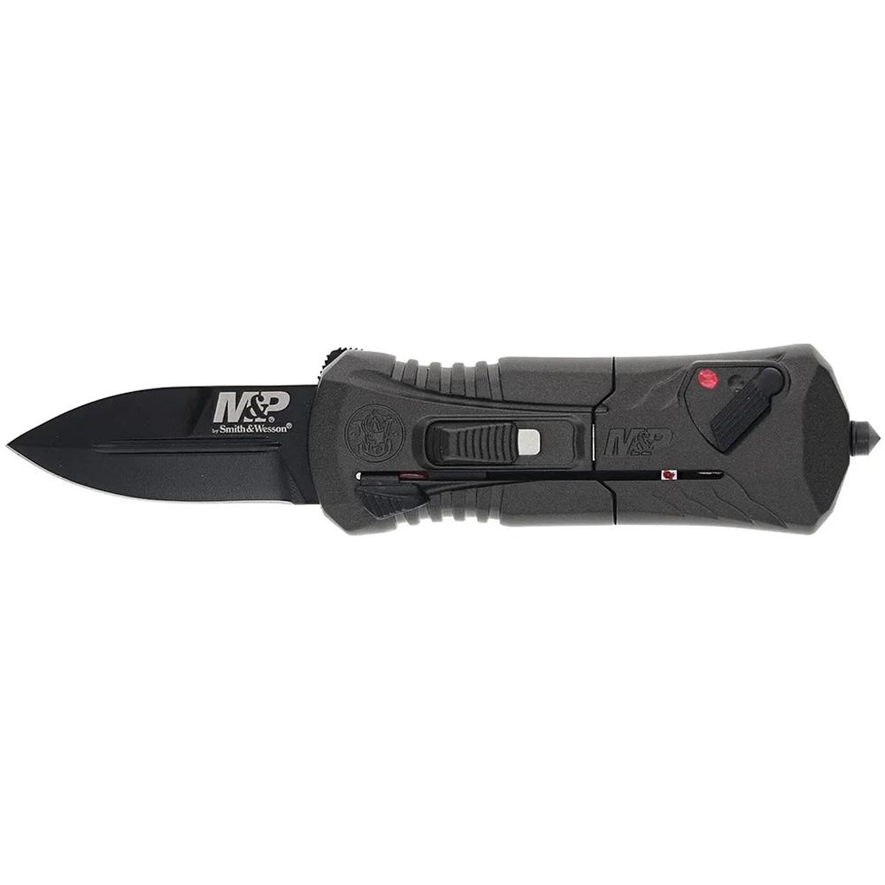 Smith & Wesson M&P OTF Pocket Knife Compact 1-9/10" Spear Point Blade Grey Finish