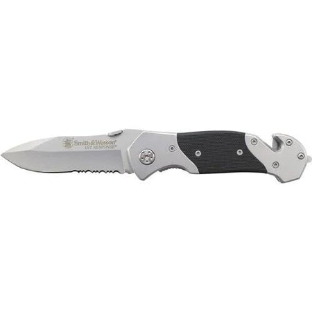 Smith & Wesson 1st Response 8" Overall Folding Drop Point Knife Black & Silver