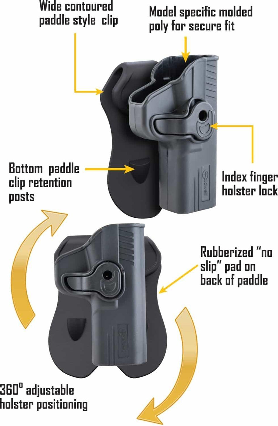 Caldwell Tac Ops Model-Specific Paddle Holster for Glock 34 with Allen Wrench
