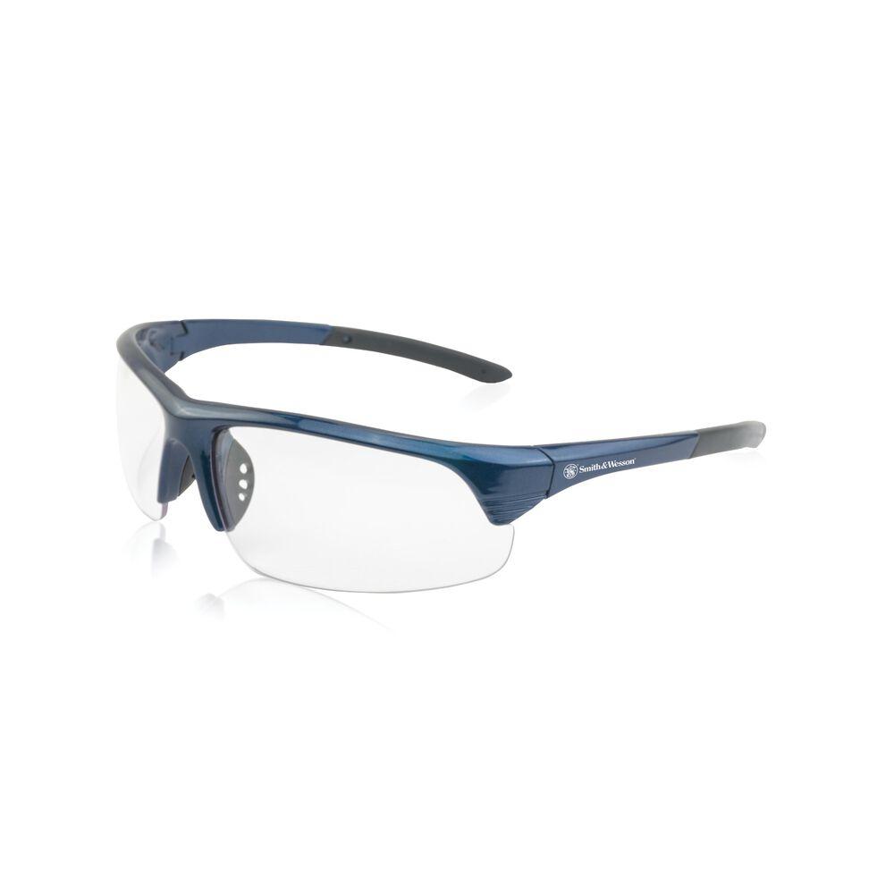 Smith & Wesson Corporal Half Frame Blue Shooting Glasses with Clear Lens