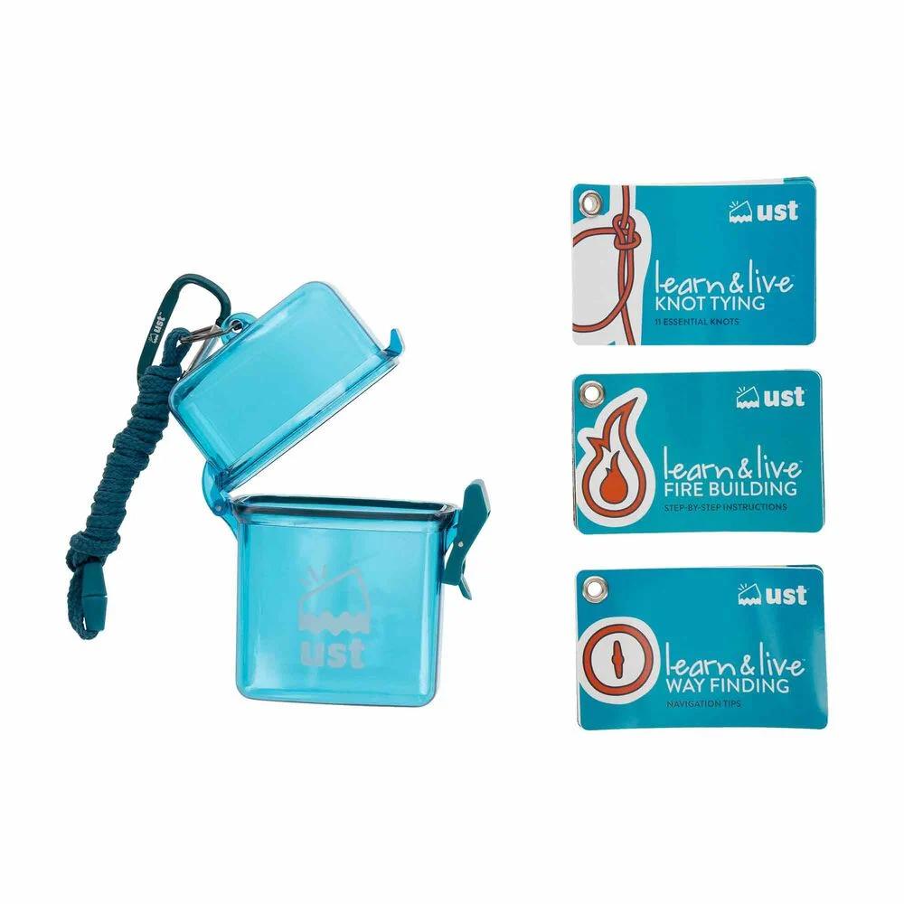 UST Learn & Live Outdoor Survival Skills Card Set Knot Tying Fire Building First Aid