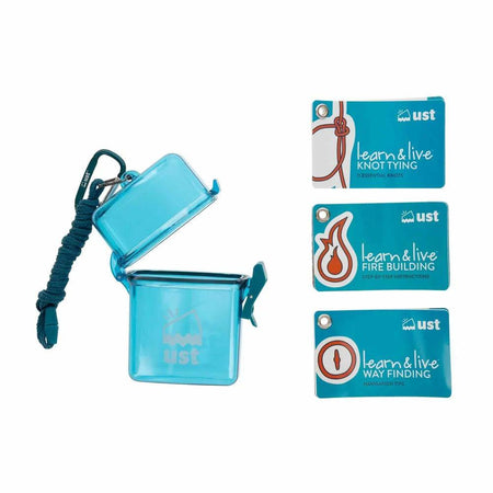 UST Learn & Live Outdoor Survival Skills Card Set Knot Tying Fire Building First Aid