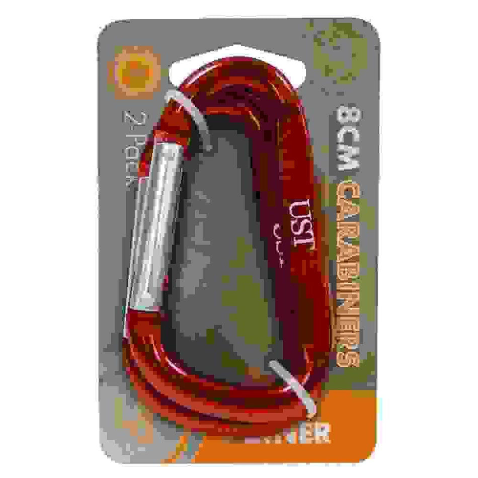 Ultimate Survival Aluminum D-Shape Carabiner 8cm 2/pk Assorted Colors PDQ 12-ct