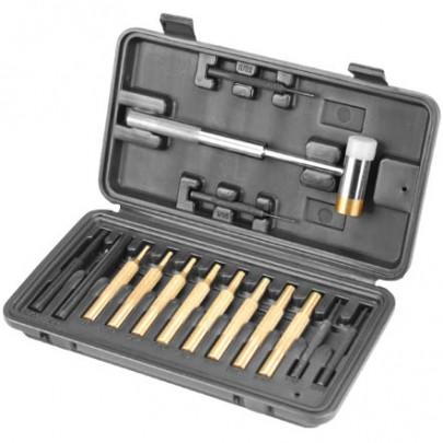 Wheeler Brass Steel and Plastic Punch Set with Hammer and Case