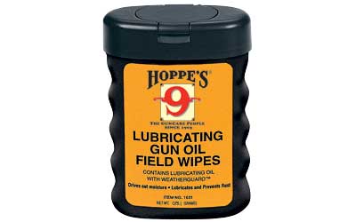 Hoppe's 50-Count Gun Oil Towelettes, 3" x 5", Portable Plastic Container, 1631