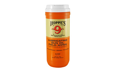 Hoppe's Gun Oil Field Wipes, 120-Count Canister, Moisture Barrier Lubrication 9GO