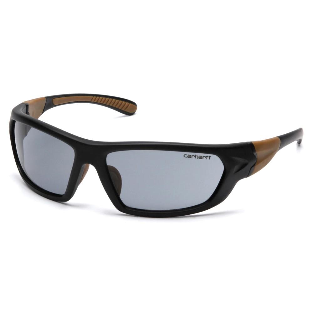 Pyramex Carbondale Shooting Safety Glasses Black/Tan with Grey Lens