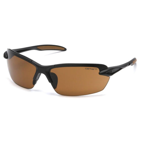Pyramex Spokane Black Half Frame Shooting Glasses with Sandstone Bronze Lens