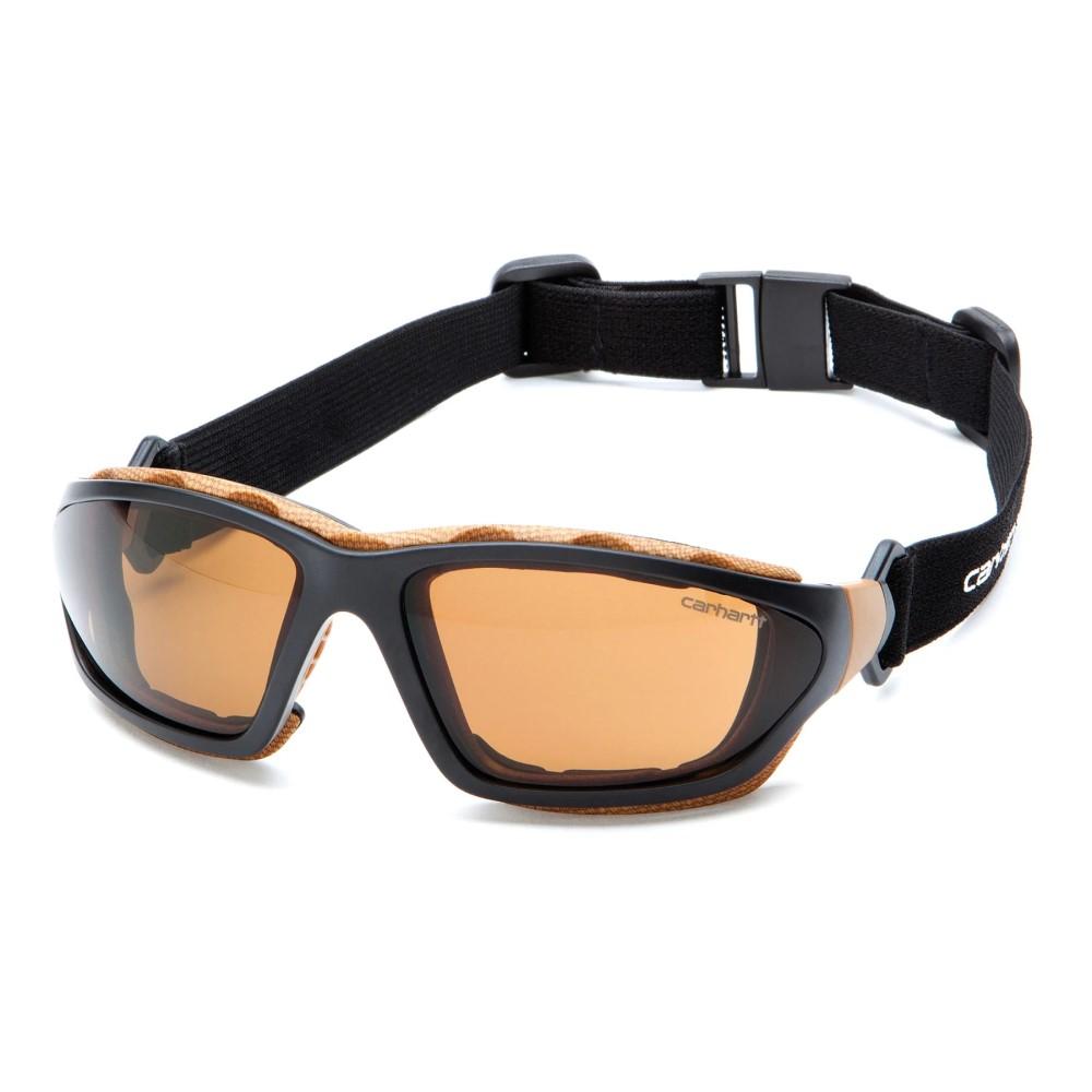 Pyramex Carhartt Carthage Black & Tan Shooting Glasses with Bronze Anti-Fog Lens