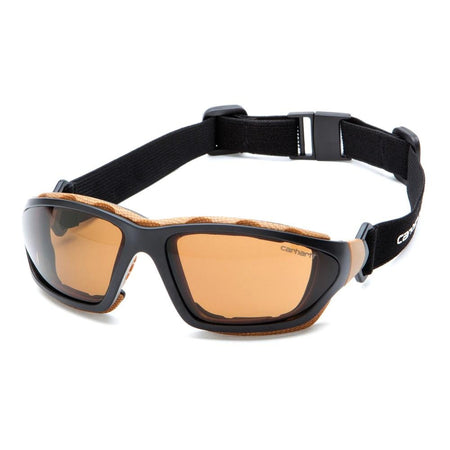 Pyramex Carhartt Carthage Black & Tan Shooting Glasses with Bronze Anti-Fog Lens