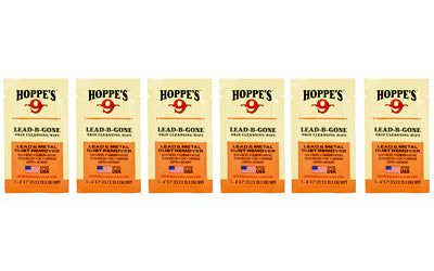 Hoppe's Lead-B-Gone Skin Cleaning Wipes, 6 Count, Aloe Moisturizer, Post-Shooting LBG6
