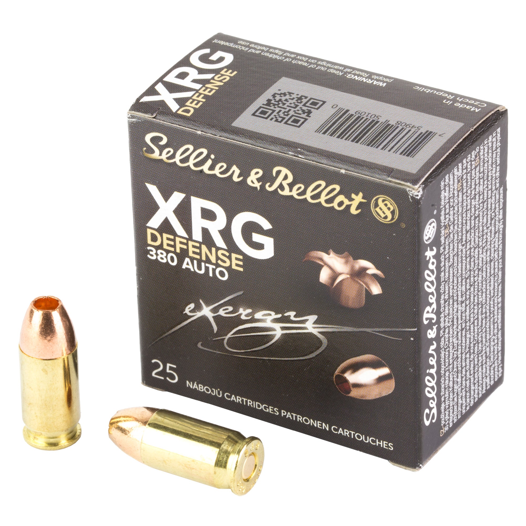 Sellier & Bellot (S&B) XRG Solid Copper Hollow Point 77 Grain 380 ACP 1116 fps