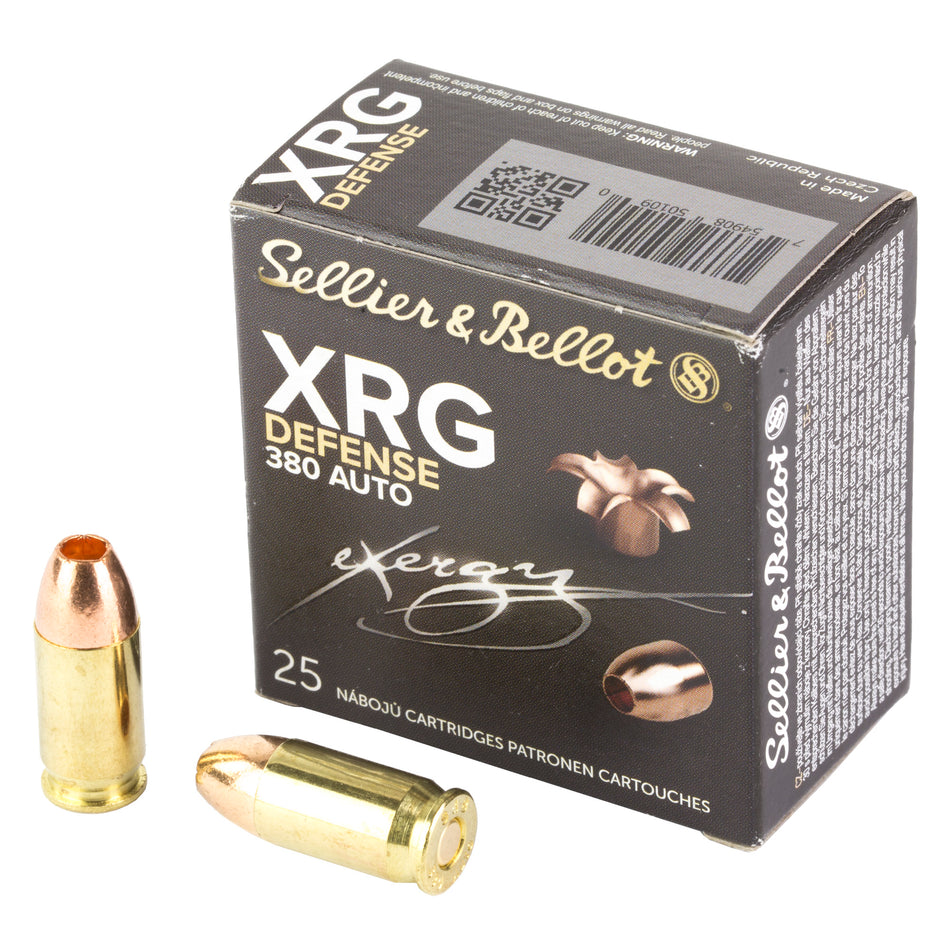 Sellier & Bellot (S&B) XRG Solid Copper Hollow Point 77 Grain 380 ACP 1116 fps