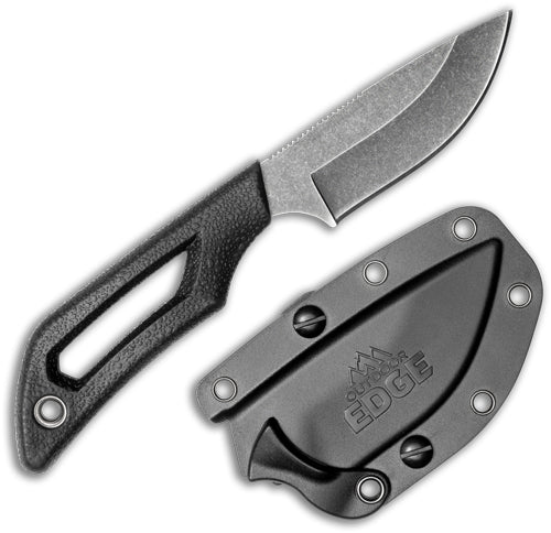 Outdoor Edge Pivot 2.5" Fixed Drop Point Stonewash Stainless Knife with Sheath