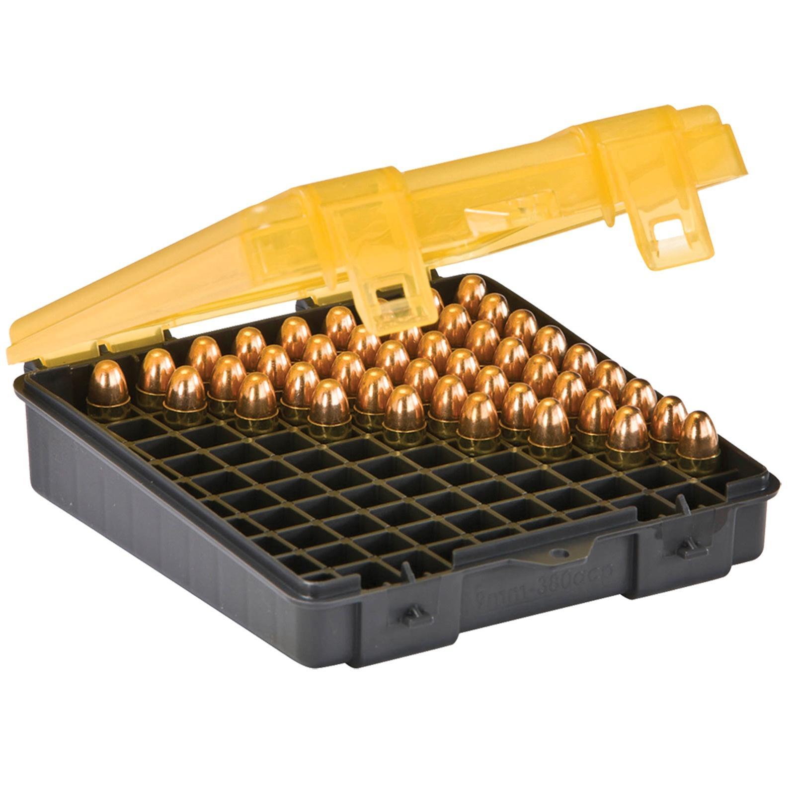 Plano Flip Top Hard-Shell Handgun Ammo Case 9mm .380 Auto 100 Round Capacity