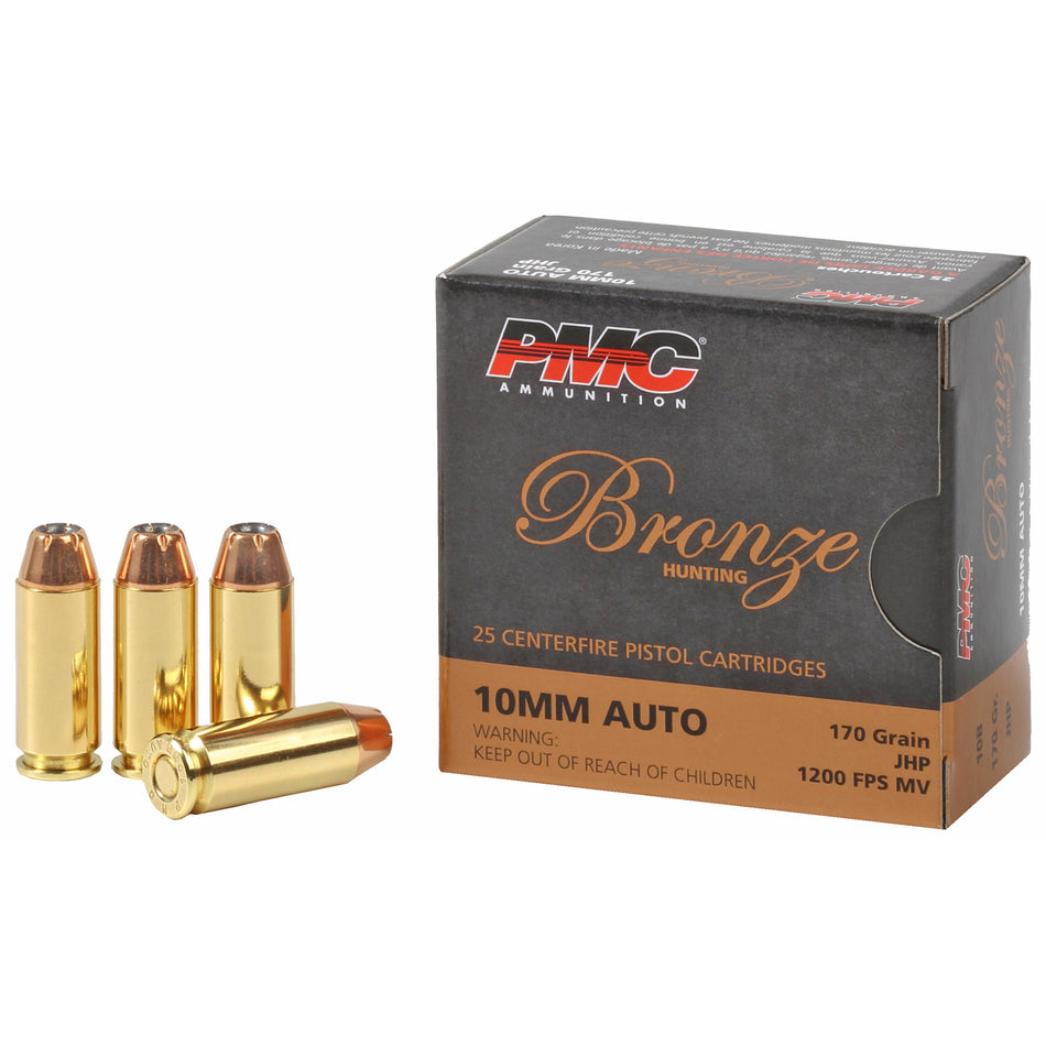 PMC Bronze Pistol Ammo 10mm Auto Jacketed Hollow Point (JHP) 170 grain