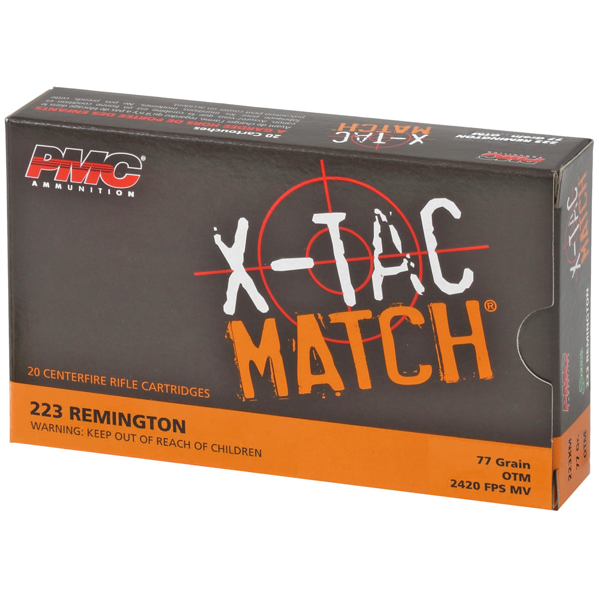 PMC X-Tac Match Competition Open Tip Match 77 Grain .223 Remington 2790 fps