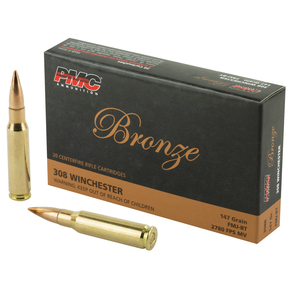 PMC 308B Bronze 308 Win 147 gr Full Metal Jacket Boat Tail (FMJBT)