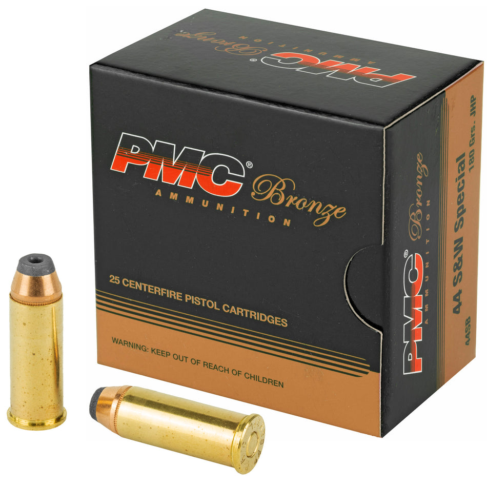 PMC Bronze .44 S&W Special 180 grain Jacketed Hollow Point ammunition