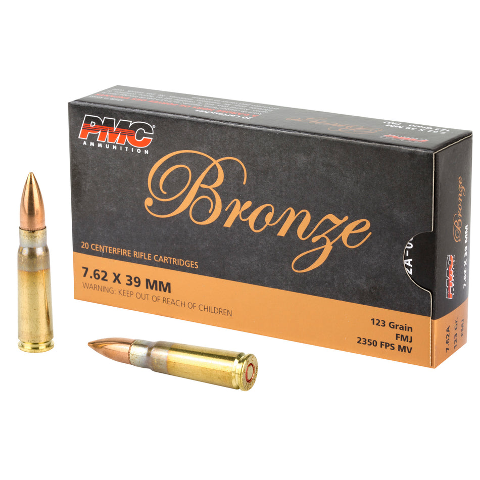 PMC Bronze Full Metal Jacket 123 Grain 7.62x39mm 2350 fps