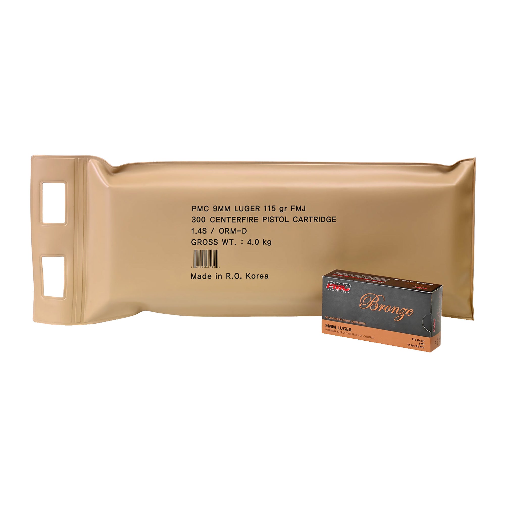 PMC Bronze Battle Pack Full Metal Jacket 115 Grain 9mm Luger/Parabellum 1150 fps