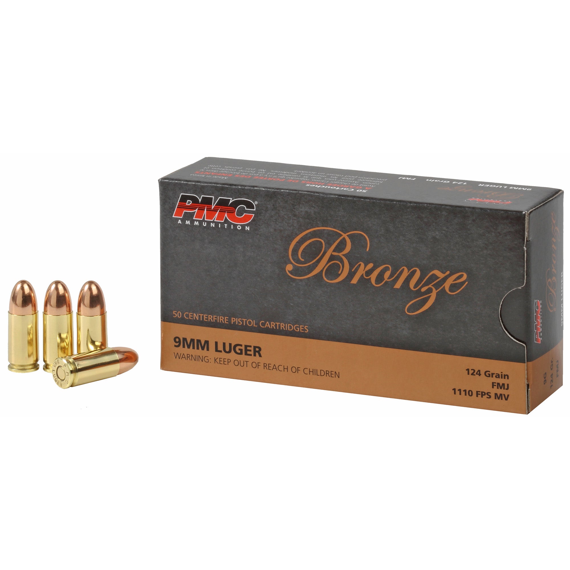PMC 9G Bronze 9mm Luger 124 gr Full Metal Jacket (FMJ)