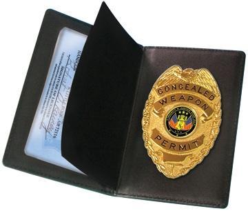 PeaceKeeper Concealed Weapon Carry Badge and Wallet with Permit ID Window