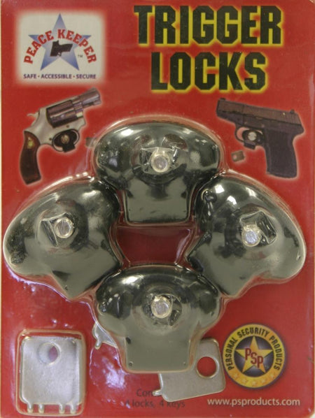 Bulls Eye Peace Keeper Trigger Lock Plastic Keyed 4 Count Pack