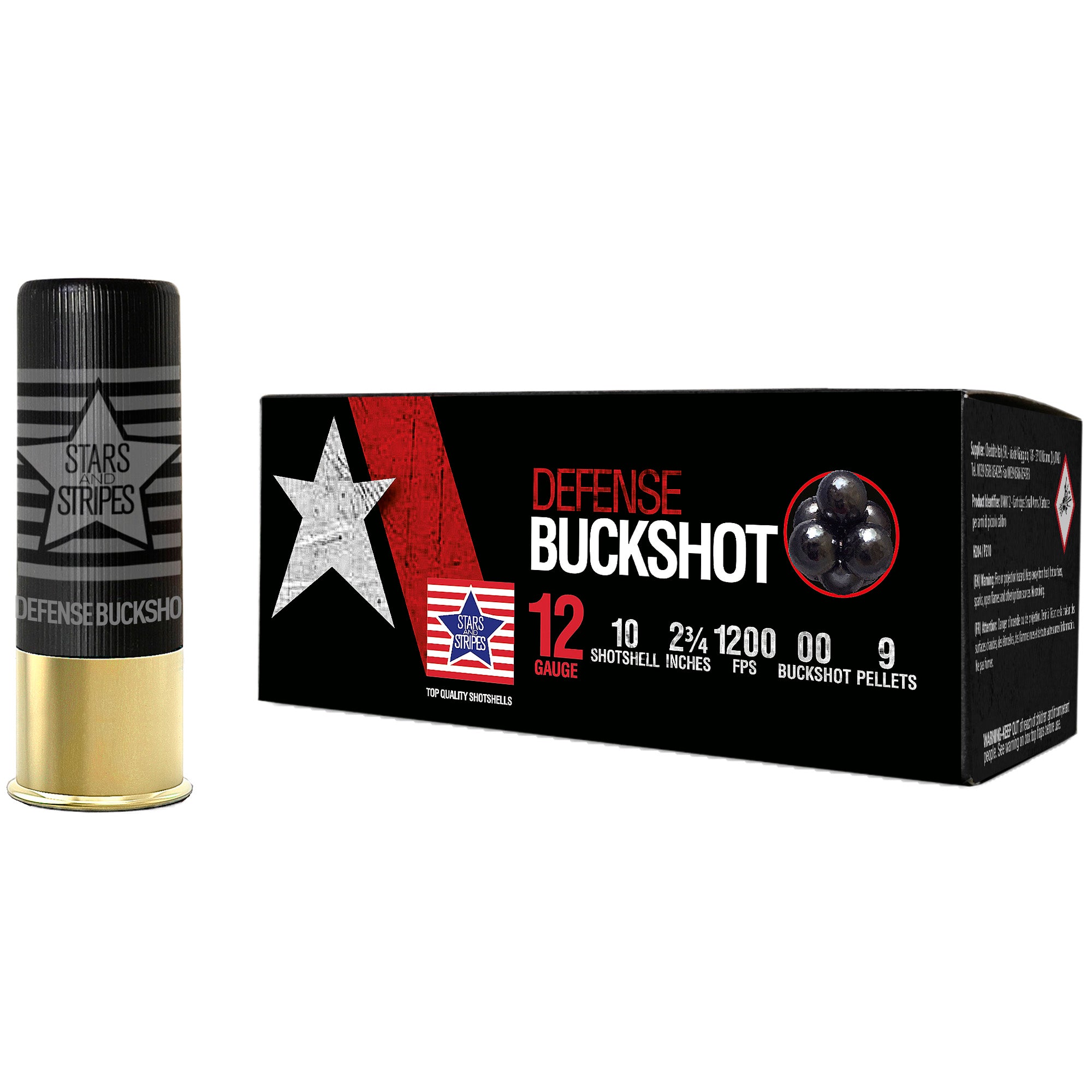 Stars and Stripes CBUCK9 Stars and Stripes Defense  12 Gauge 2-3/4  #Buckshot