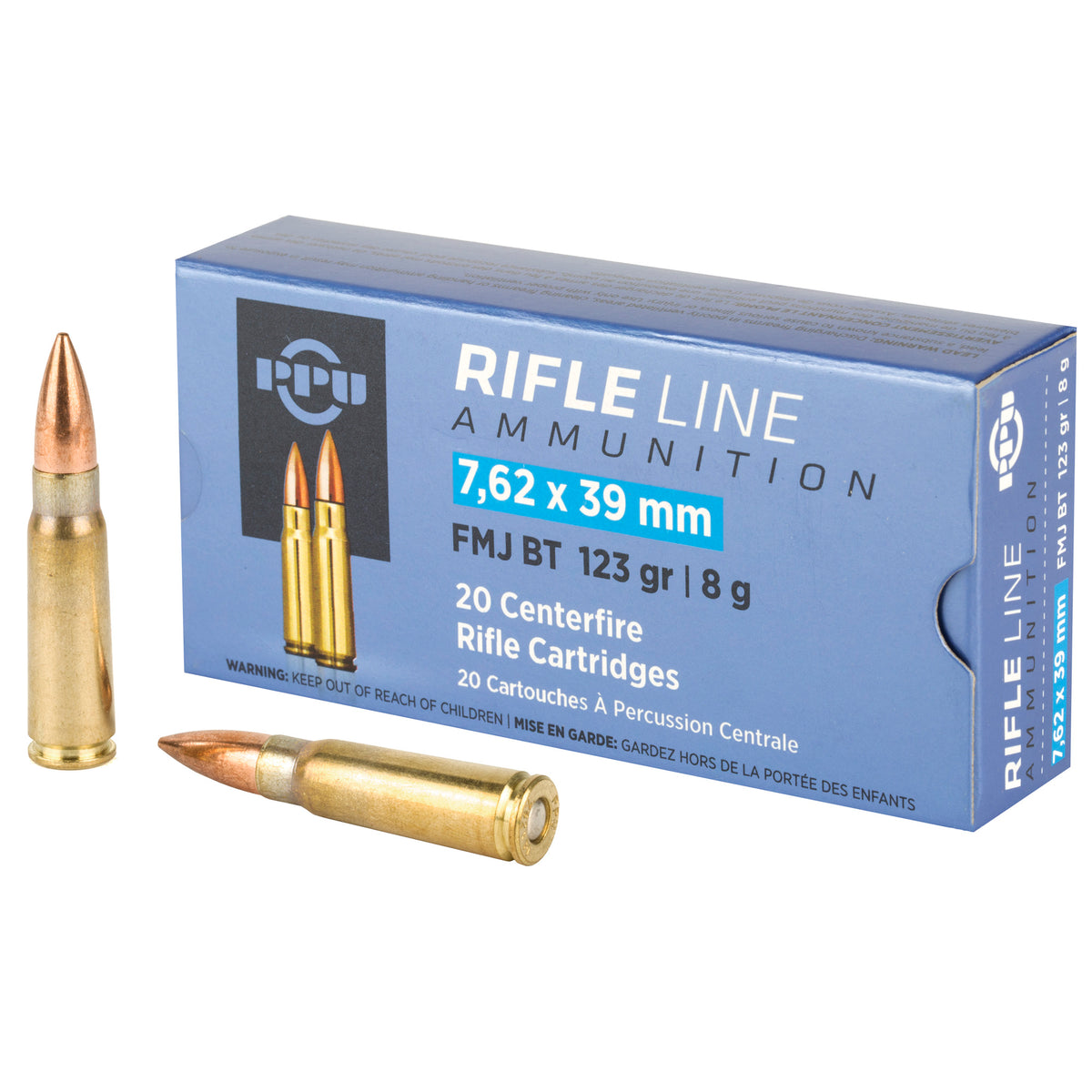 Prvi Partizan Rifle 7.62x39mm 123 grain Full Metal Jacket ammunition