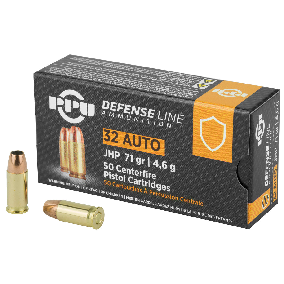 Prvi Partizan Handgun Defense Jacketed Hollow Point 71 Grain .32 ACP 902 fps